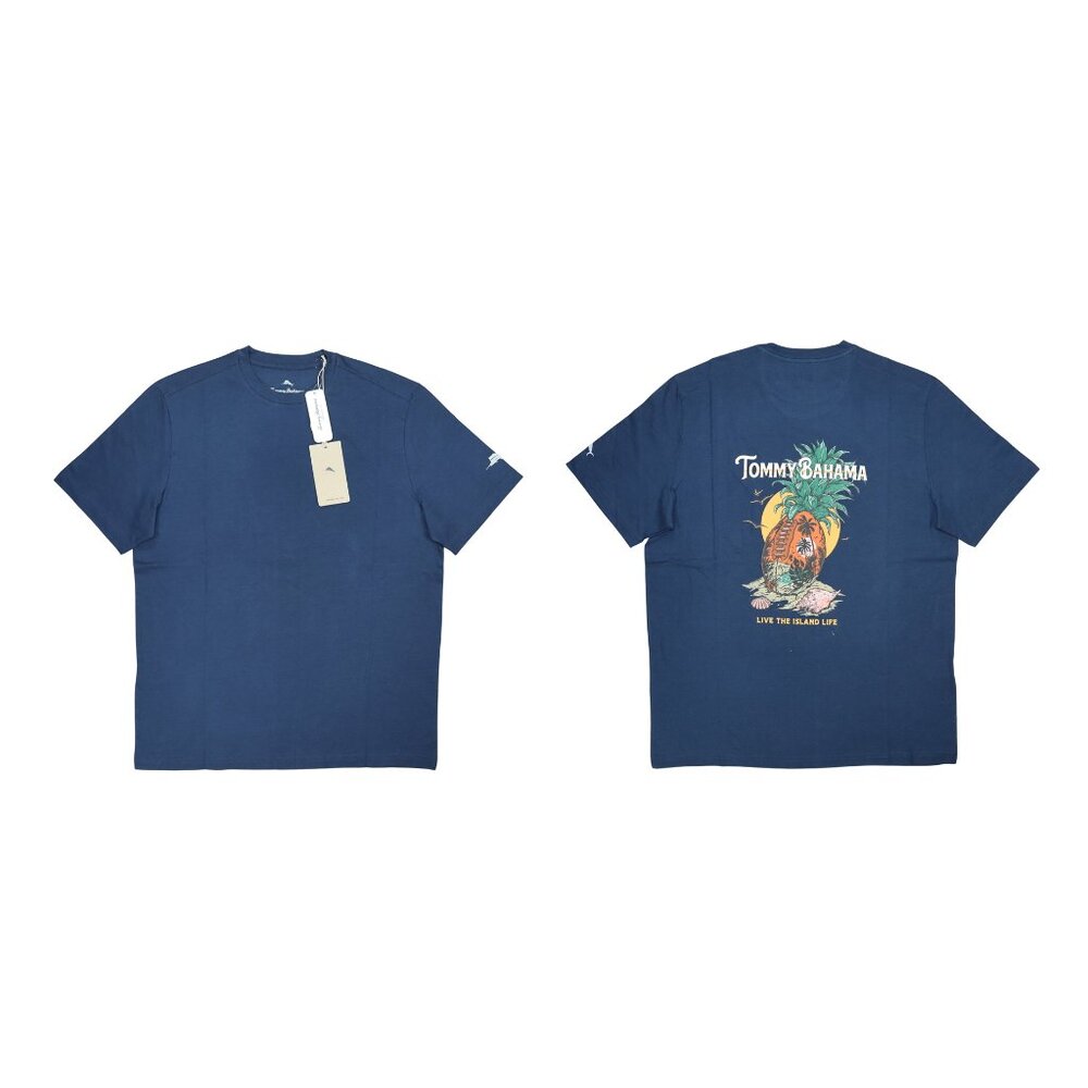 Tommy Bahama Pineapple Paradise Football Short Sleeve Crew Neck Mens T-Shirt NWT